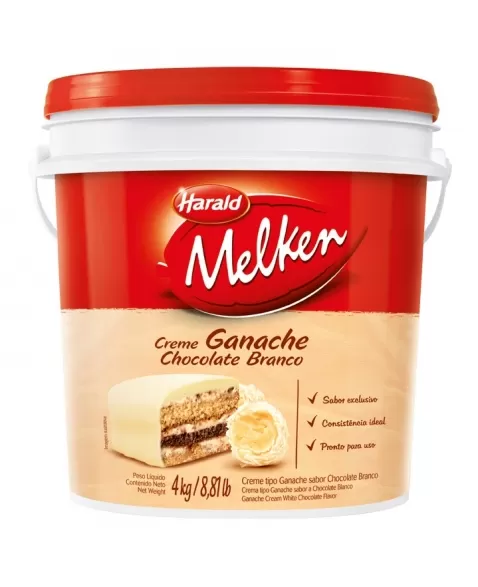 GANACHE DE CHOCOLATE BRANCO MELKEN 4 KG - HARALD