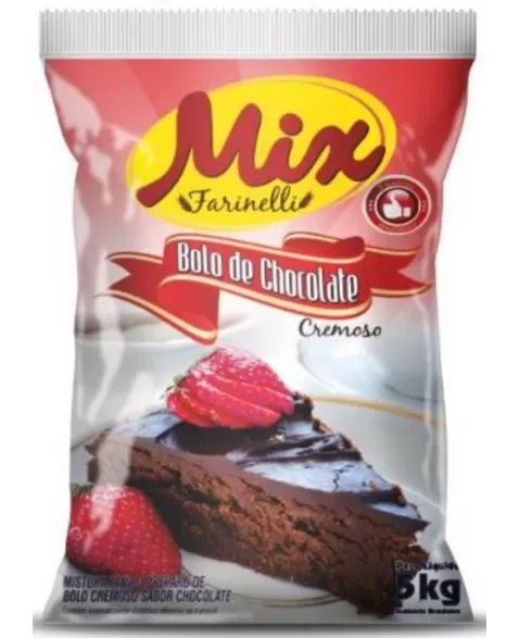 PRE MISTURA DE BOLO SECO CHOCOLATE PACOTE 5 KG - FARINELLI