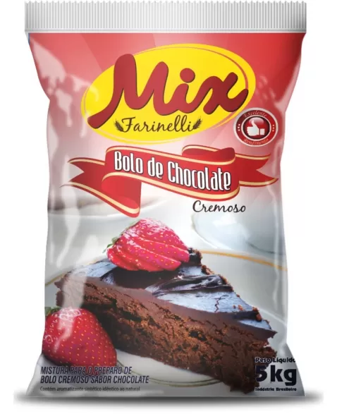 PRE MISTURA DE BOLO CREMOSO CHOCOLATE PACOTE 5 KG - FARINELLI