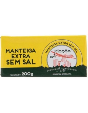 MANTEIGA AVIACAO S/SAL TABLETE 200 G