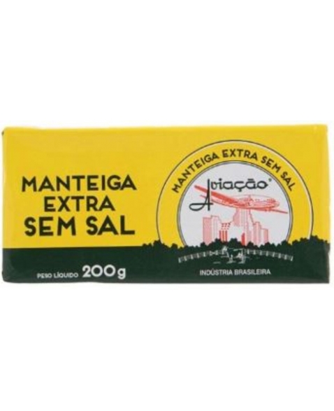 MANTEIGA AVIACAO S/SAL TABLETE 200 G