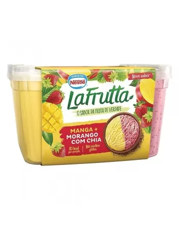 SORVETE LA FRUTTA MANGA + MORANGO C/ CHIA POTE 1L NESTLÉ