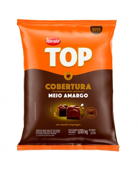 HARALD COBERTURA GOTAS MEIO AMARGO TOP 1,010 KG (MOEDA)