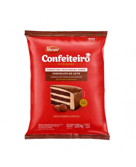 CONFEITEIRO COBERTURA GOTAS CHOCOLATE AO LEITE 1,050 KG - HARALD