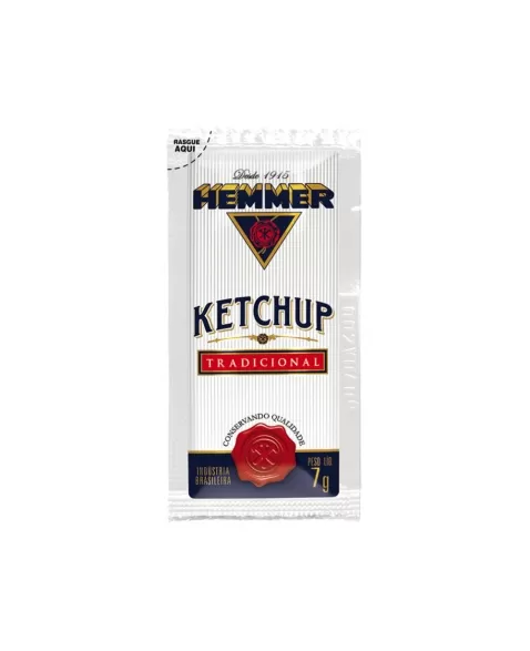 KETCHUP SACHÊ 7G CAIXA COM 190 UNIDADES HEMMER