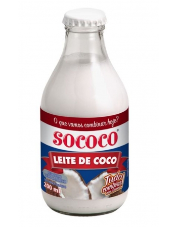 LEITE DE COCO REDUZIDO TEOR DE CALORIAS VIDRO 200ML - SOCOCO