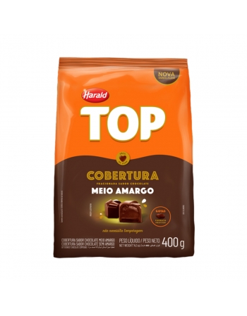 COBERTURA FRACIONADA SABOR CHOCOLATE MEIO AMARGO TOP GOTAS 400 G - HARALD