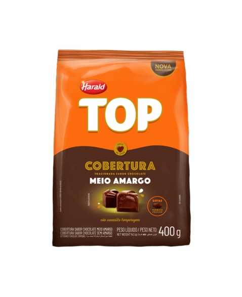 HARALD COBERTURA GOTAS MEIO AMARGO TOP 400 G