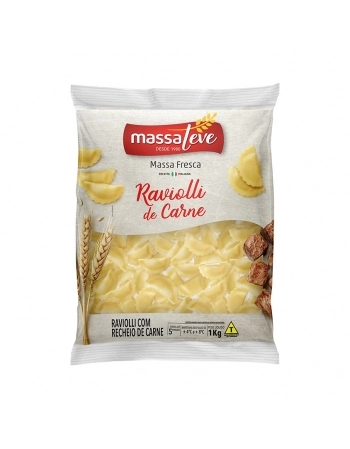 RAVIOLLI DE CARNE 1 KG - MASSA LEVE