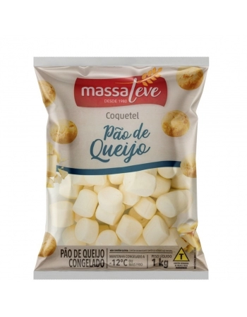PÃO DE QUEIJO COQUETEL CONGELADO 1 KG - MASSA LEVE