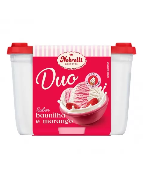 POTE 1,3 L NOBRELLI DUO MORANGO C/ BAUNILHA