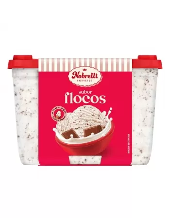 SORVETE SABOR FLOCOS POTE 1,3 L - NOBRELLI