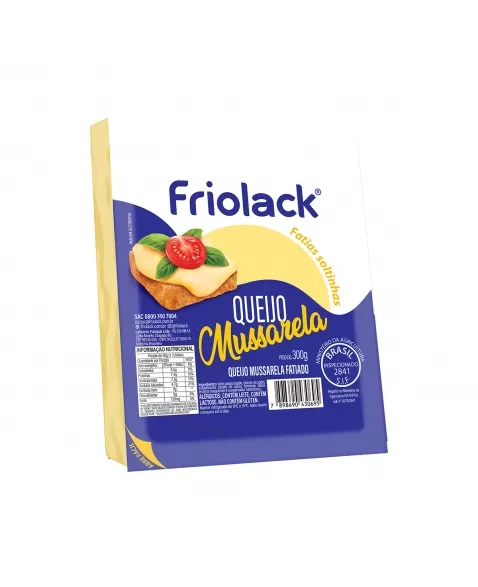 FRIOLACK QUEIJO MUSSARELA FATIADO 300 G