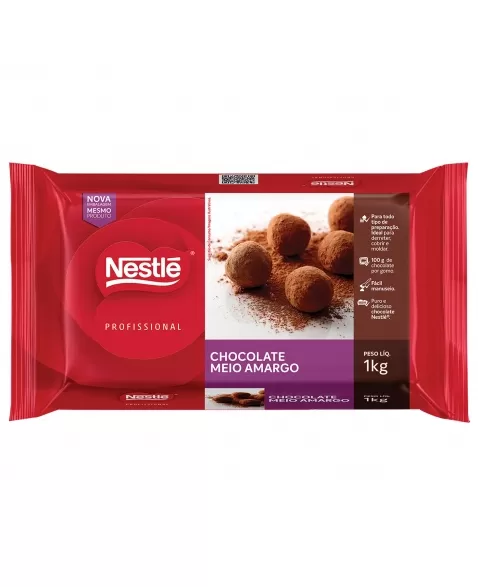 BARRA DE CHOCOLATE MEIO AMARGO NESTLÉ® 1KG