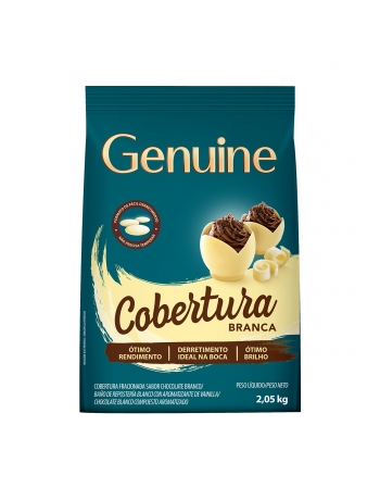 COBERTURA EM GOTAS CHOCOLATE BRANCO 2,050 KG (MOEDA) - GENUINE