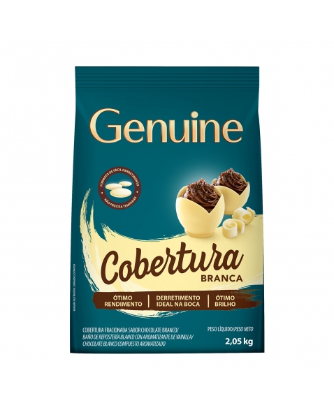GENUINE COBERTURA GOTAS CHOC BRANCO 2,050 KG (MOEDA)