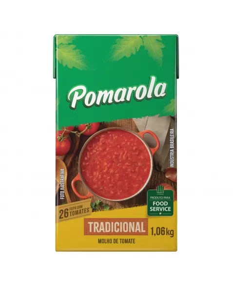 MOLHO DE TOMATE TRADICIONAL TETRA PAK 1,06 KG - POMAROLA