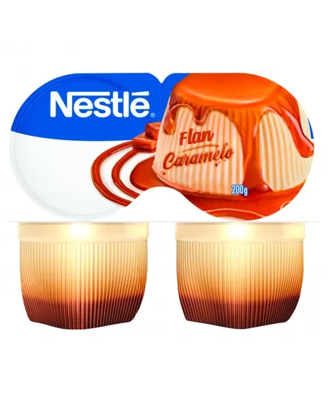 SOBREMESA LÁCTEA FLAN BAUNILHA CALDA CARAMELO NESTLÉ BANDEJA 200G