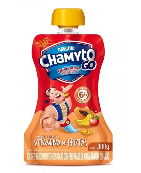 IOGURTE PARCIALMENTE DESNATADO VITAMINA DE FRUTAS CHAMYTO GO SQUEEZE 100G