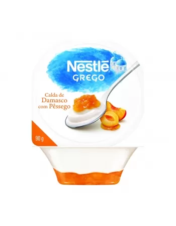 IOGURTE GREGO NESTLÉ CALDA DE DAMASCO COM PÊSSEGO POTE 90G (CAIXA COM24)