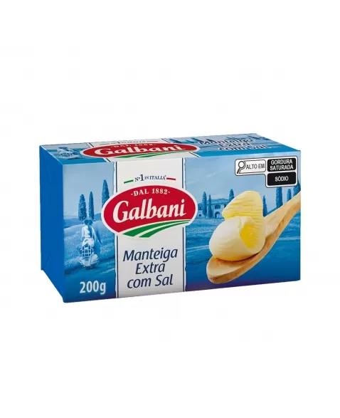 GALBANI MANTEIGA C/SAL TABLETE 200G (CX/20)