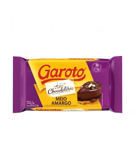 CHOCOLATE PARA COBERTURA GAROTO MEIO AMARGO 1 KG