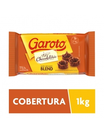 CHOCOLATE PARA COBERTURA GAROTO BLEND 1 KG (AO LEITE + MEIO AMARGO)