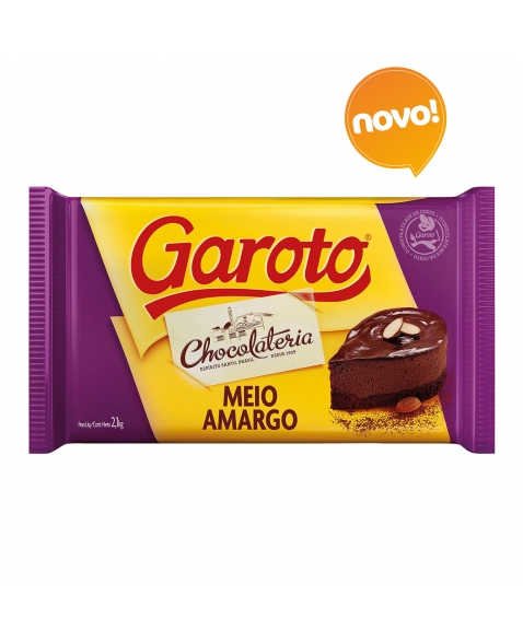 CHOCOLATE PARA COBERTURA GAROTO MEIO AMARGO 2,1 KG