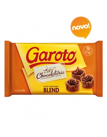 CHOCOLATE PARA COBERTURA GAROTO BLEND 2,1 KG (AO LEITE + MEIO AMARGO)
