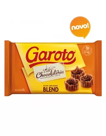 CHOCOLATE PARA COBERTURA GAROTO BLEND 2,1 KG (AO LEITE + MEIO AMARGO)