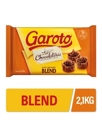 CHOCOLATE PARA COBERTURA GAROTO BLEND 2,1 KG (AO LEITE + MEIO AMARGO)