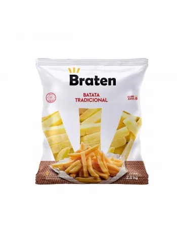 BATATA PALITO PRÉ-FRITA CONGELADA TRADICIONAL 2 KG BRATEN