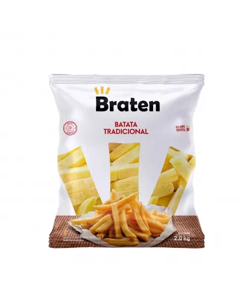 BATATA PALITO PRÉ-FRITA CONGELADA TRADICIONAL 2 KG BRATEN