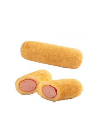 SALSICHA EMPANADA FRITA SUPER CROCANTE CONGELADA (PACOTE COM 10 X 120G) SALGADOS PAULINA