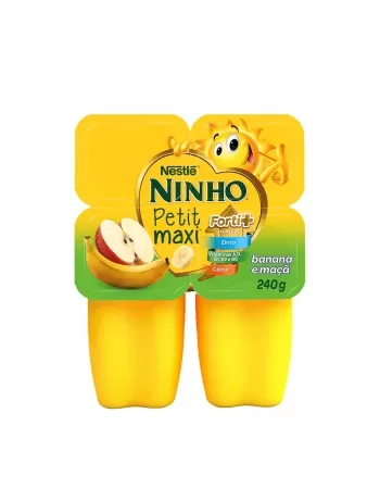 NINHO IOGURTE PETIT MAXI MAÇA E BANANA 240G (CAIXA COM 24)