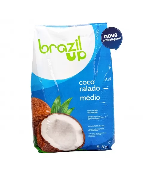 COCO RALADO MEDIO SECO PURO BRAZIL UP SACO 5 KG - DIKOKO