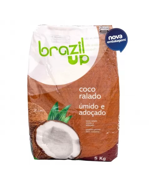 COCO RALADO FINO ÚMIDO E ADOÇADO BRAZIL UP SACO 5 KG - DIKOKO