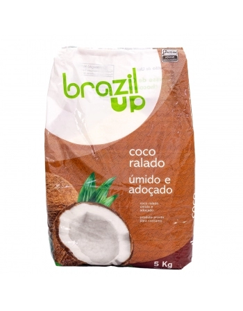 COCO RALADO FINO ÚMIDO E ADOÇADO BRAZIL UP SACO 5 KG - DIKOKO