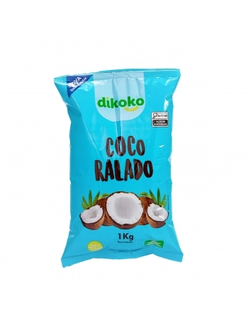 COCO RALADO FINO UMIDO E ADOÇADO PACOTE 1KG - DIKOKO