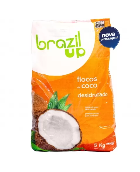 COCO EM FLOCOS SECO PURO BRAZIL UP SACO 5 KG - DIKOKO