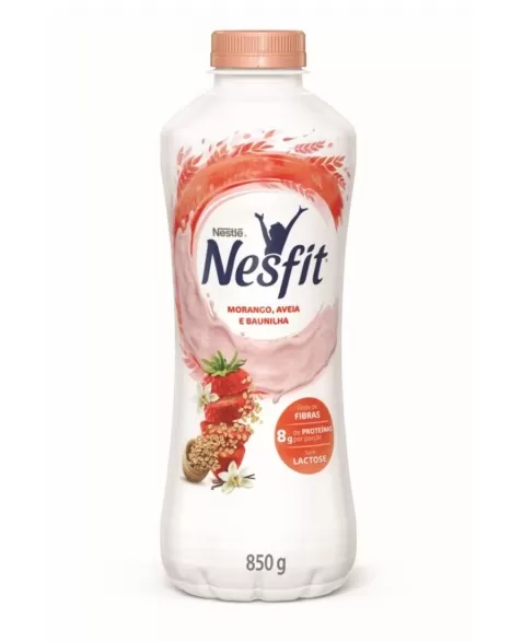 NESFIT IOGURTE MORANGO BAUNILHA - UN COM 850 G