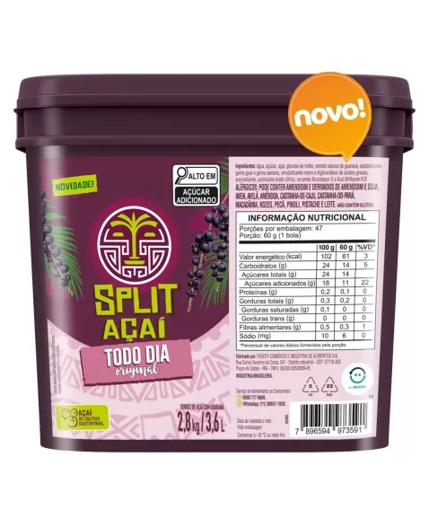 SPLIT ACAI ORIGINAL 3,6 LT