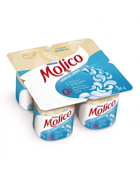 IOGURTE BAUNILHA ZERO LACTOSE MOLICO BANDEJA 360G