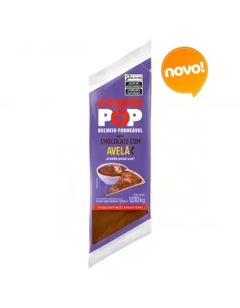 RECHEIO FORNEÁVEL SABOR CHOCOLATE COM AVELÃ 1,010 KG CONFEI POP