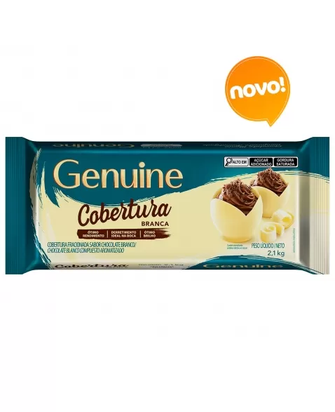 GENUINE COBERTURA BARRA CHOCOLATE BRANCO 2,1 KG