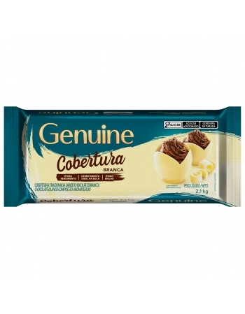 GENUINE COBERTURA SABOR CHOCOLATE BRANCO EM BARRA 2,1 KG