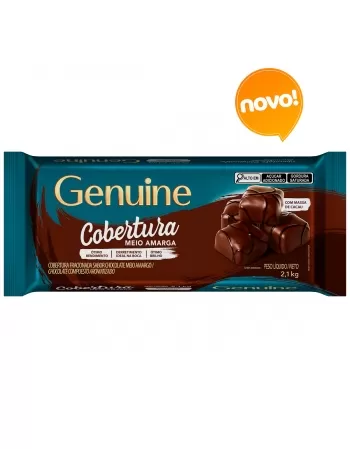 GENUINE COBERTURA SABOR CHOCOLATE MEIO AMARGO EM BARRA 2,1 KG