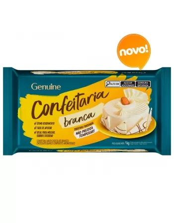 GENUINE COBERTURA BARRA CHOCOLATE BRANCO CONFEITARIA 1 KG