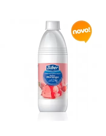 COBERTURA PARA TAÇAS E SORVETES SABOR MORANGO 1,3 KG SIBER