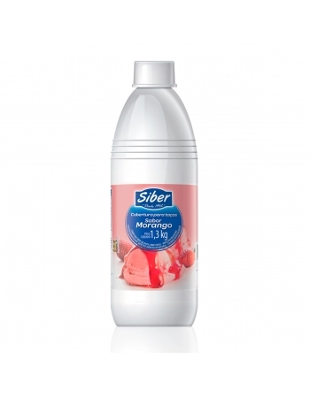 COBERTURA PARA TAÇAS E SORVETES SABOR MORANGO 1,3 KG SIBER